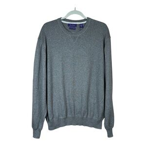 New With Tags Alan Flusser Cotton Cashmere Blend Gray Pullover Sweater Size XL